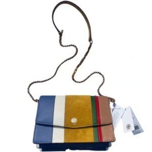 NTW Tory Burch Robinson balloon stripe convertible shoulder bag.